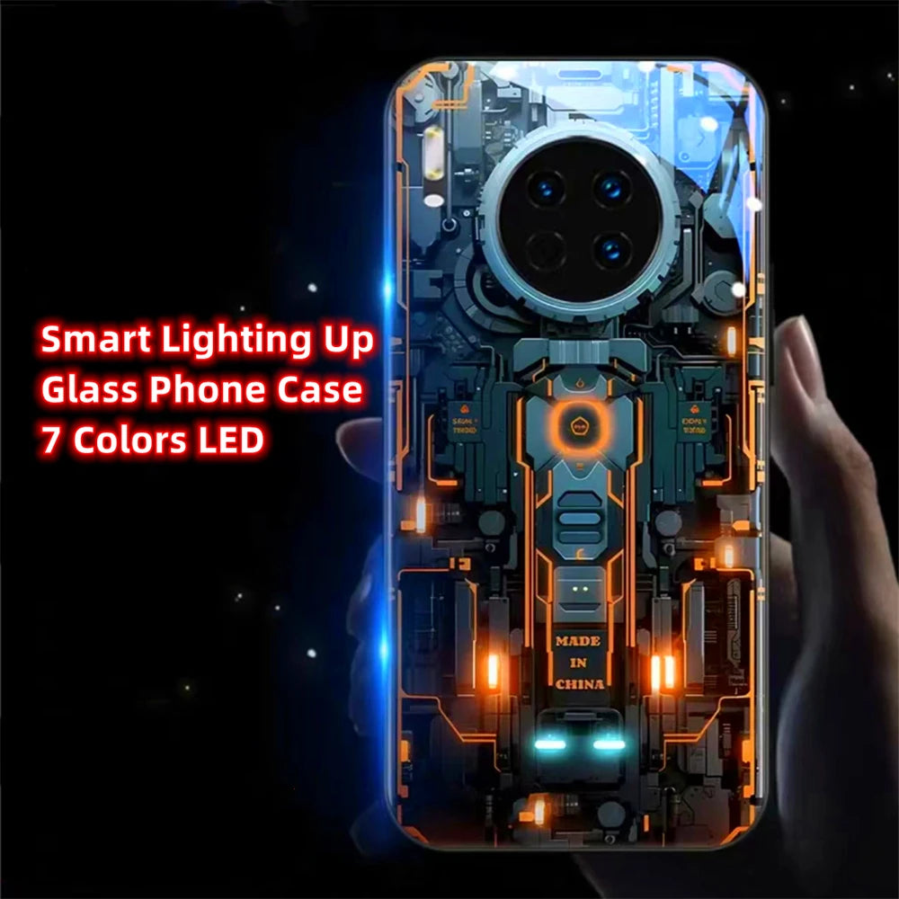 iPhone Tempered Glass Smart LED Phone Case Cover