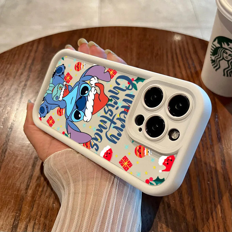iPhone Cute Stitchs Christmas Soft Silicone Case