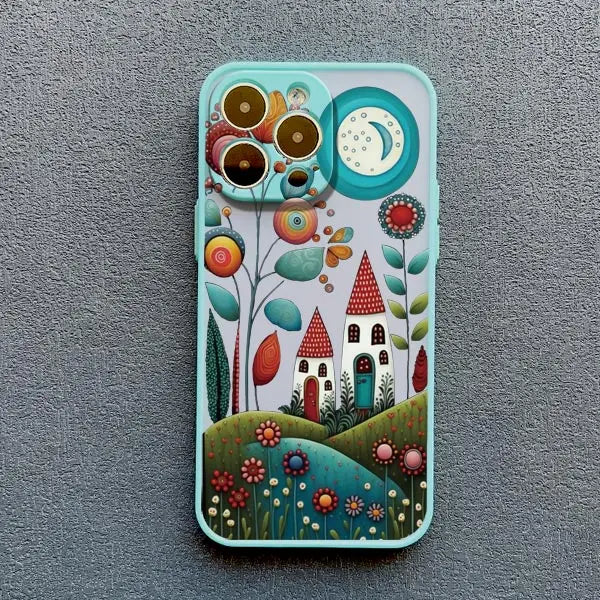 iPhone Painted Forest House Shockproof Back Cover