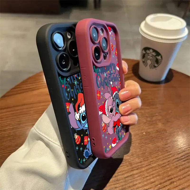 iPhone Cute Stitchs Christmas Soft Silicone Case