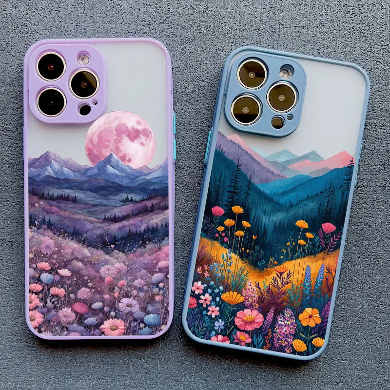iPhone Mountain Forest Village Shockproof Back Covers