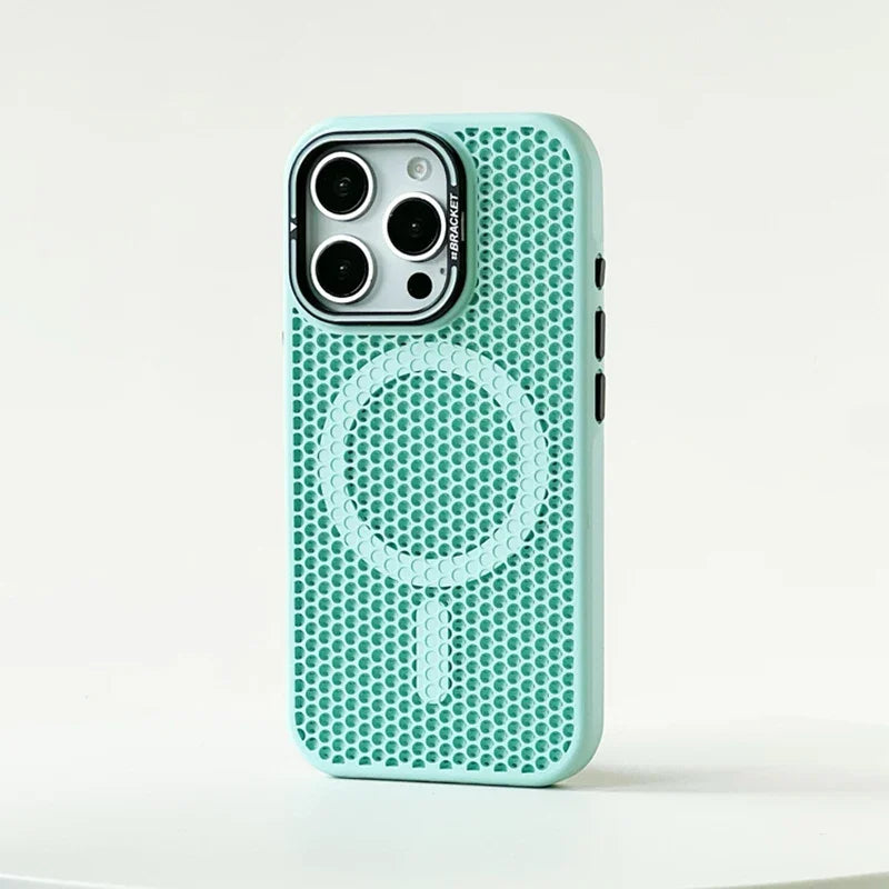 iPhone Honeycomb Grid Mesh Cooling Magsafe Wireless Charging Cover
