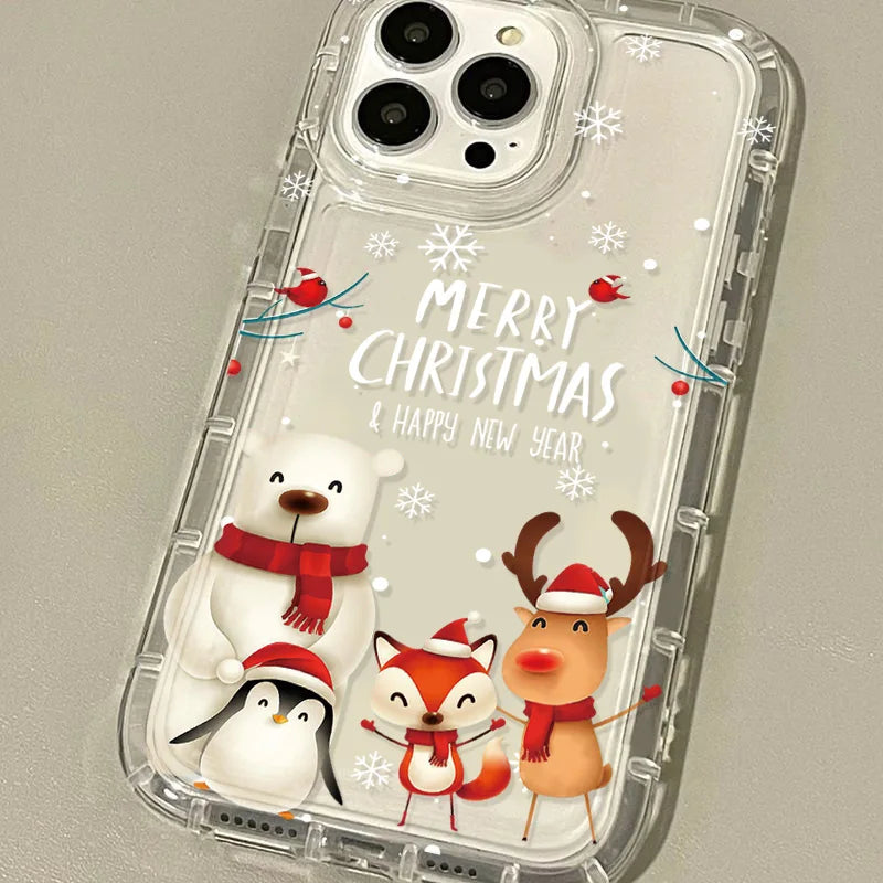 iPhone Soft TPU Transparent Christmas Covers