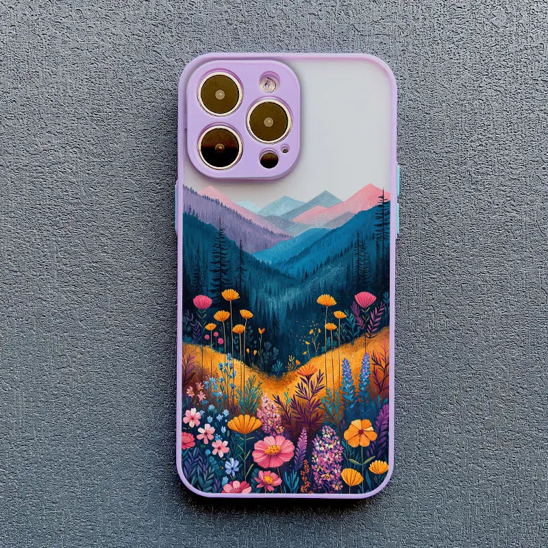 iPhone Mountain Forest Village Shockproof Back Covers