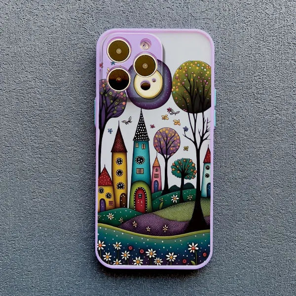 iPhone Painted Forest House Shockproof Back Cover