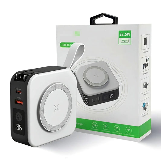 Magsafe Portable Power Banks Fast Wireless Charger with Foldable Plug EU