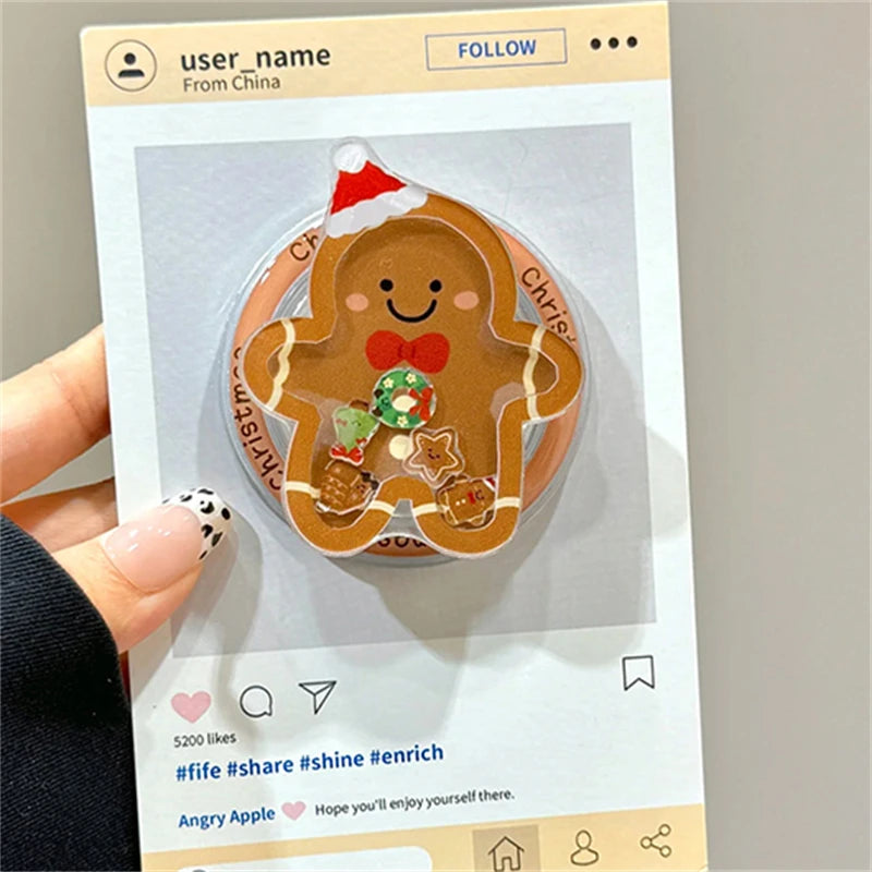 iPhone Korean Cute Quicksand Christmas Tree Magsafe Magnetic Smart Tok