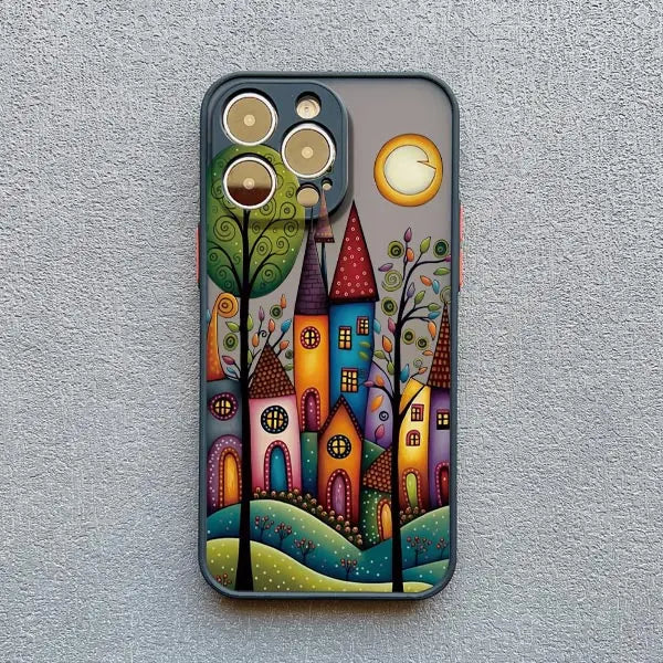 iPhone Painted Forest House Shockproof Back Cover
