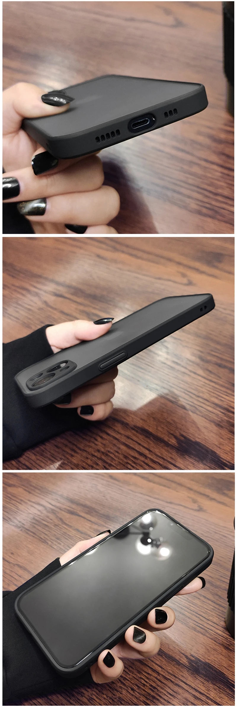 iPhone Shockproof Matte Bumper Transparent Cover