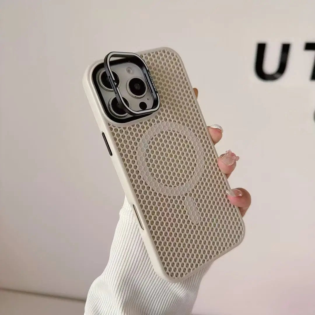 iPhone Honeycomb Grid Mesh Cooling Magsafe Wireless Charging Cover