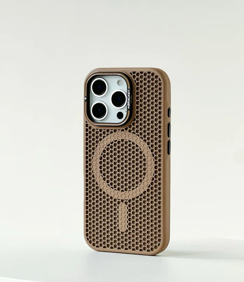 iPhone Honeycomb Grid Mesh Cooling Magsafe Wireless Charging Cover