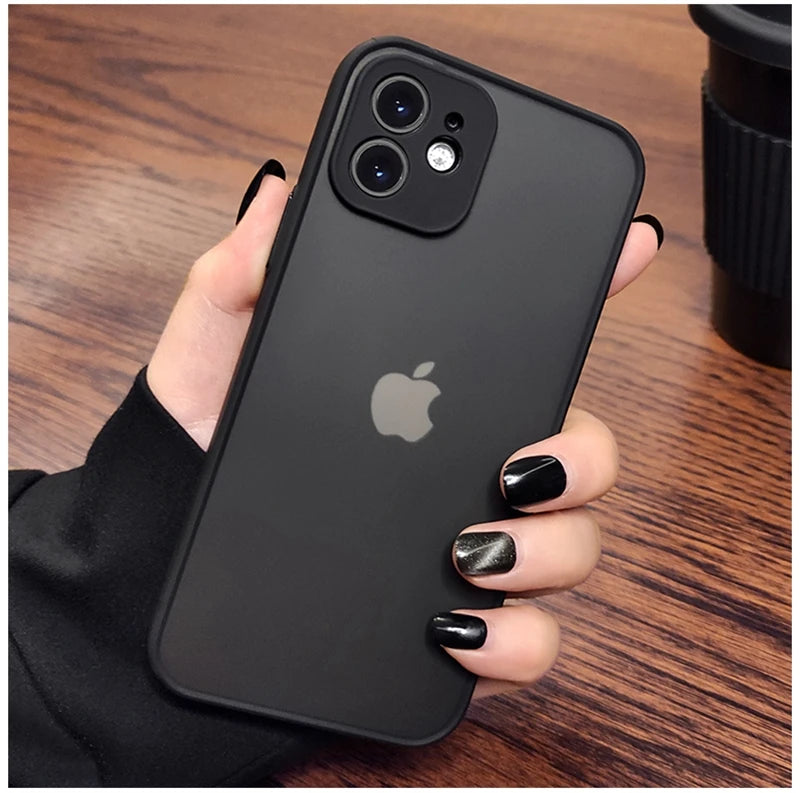 iPhone Shockproof Matte Bumper Transparent Cover