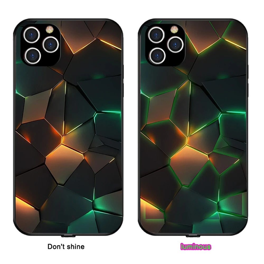 iPhone Voice-activated Luminous Phone Case LED Light Up Protective Back Cover