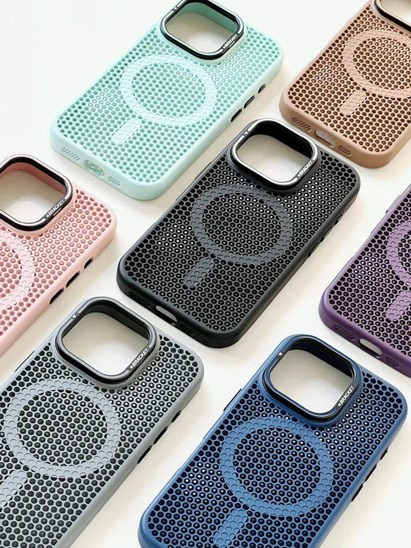 iPhone Honeycomb Grid Mesh Cooling Magsafe Wireless Charging Cover