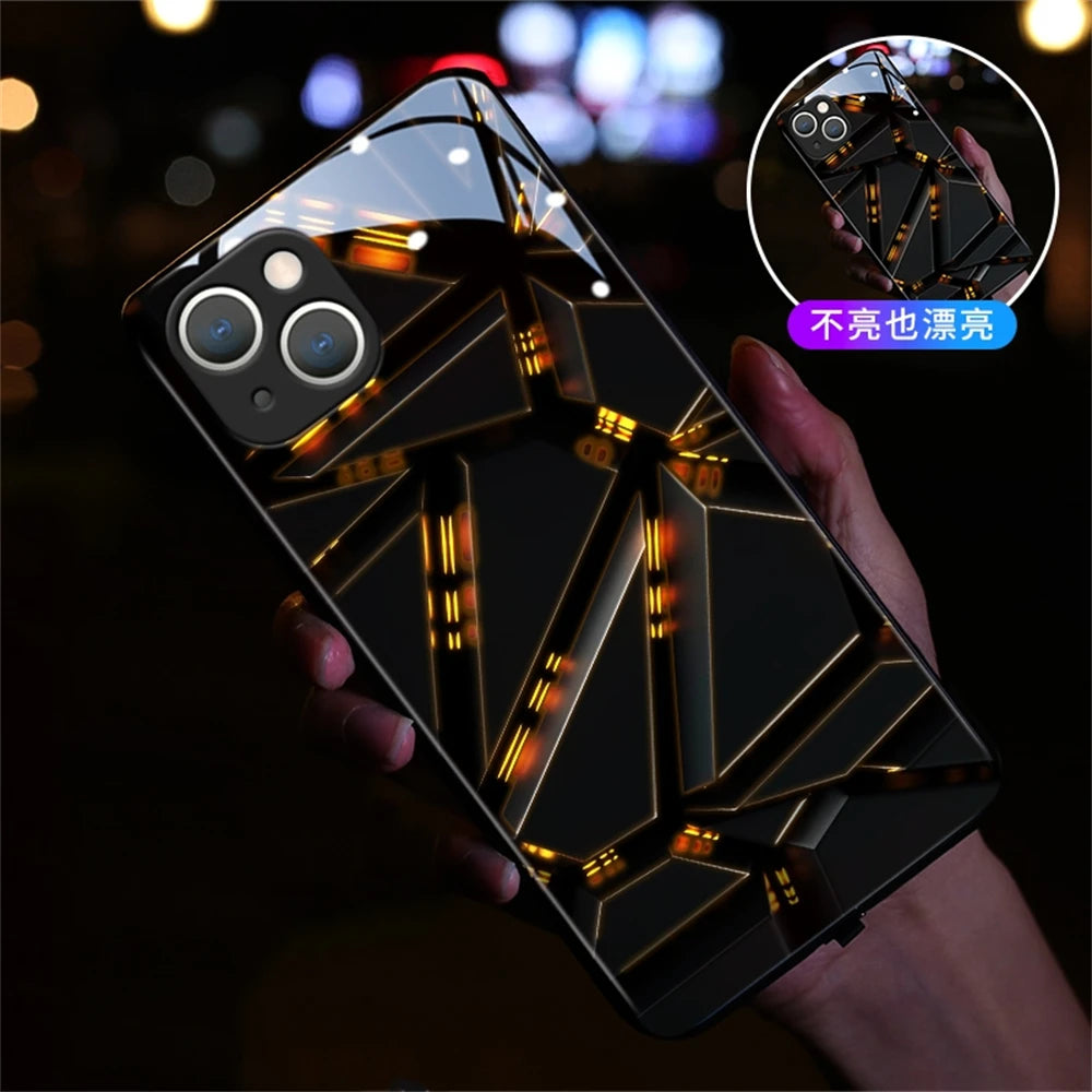 iPhone Voice-activated Luminous Phone Case LED Light Up Protective Back Cover