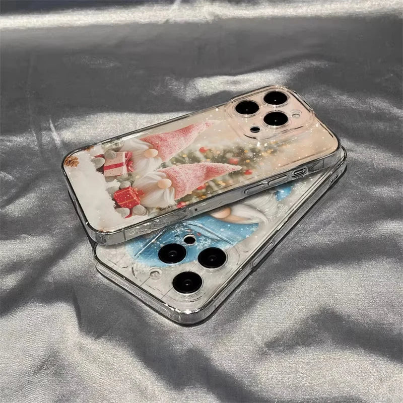 iPhone Christmas Winter Snow Gnome Clear Phone Case