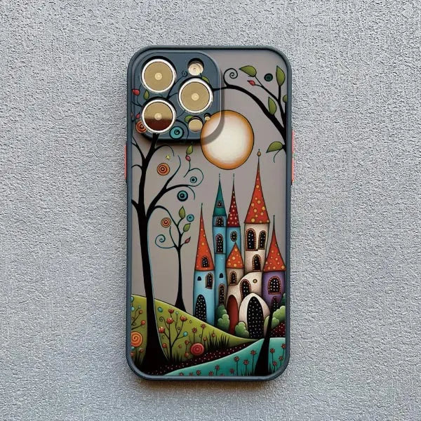 iPhone Painted Forest House Shockproof Back Cover