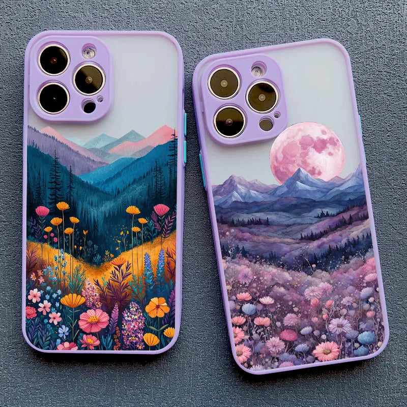 iPhone Mountain Forest Village Shockproof Back Covers
