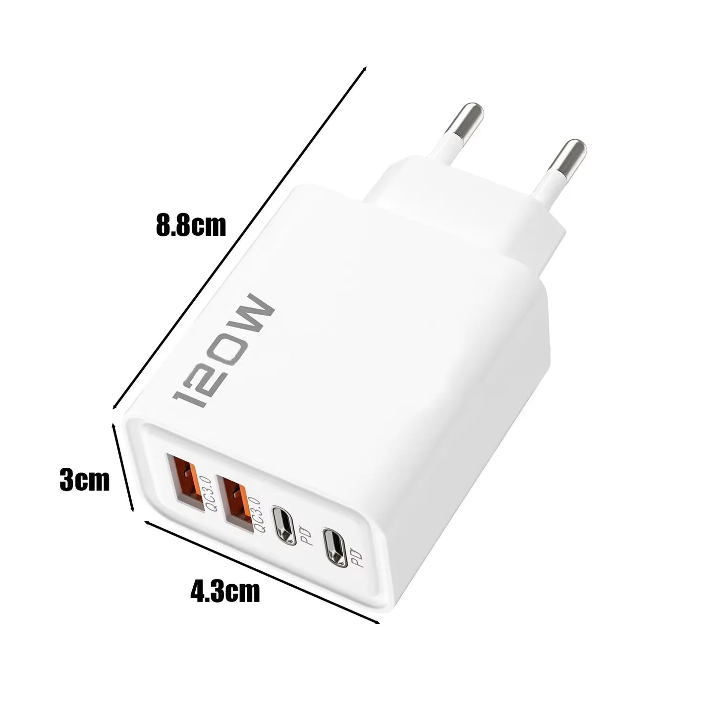 120W Phone Charger USB Type C Wall Adapter