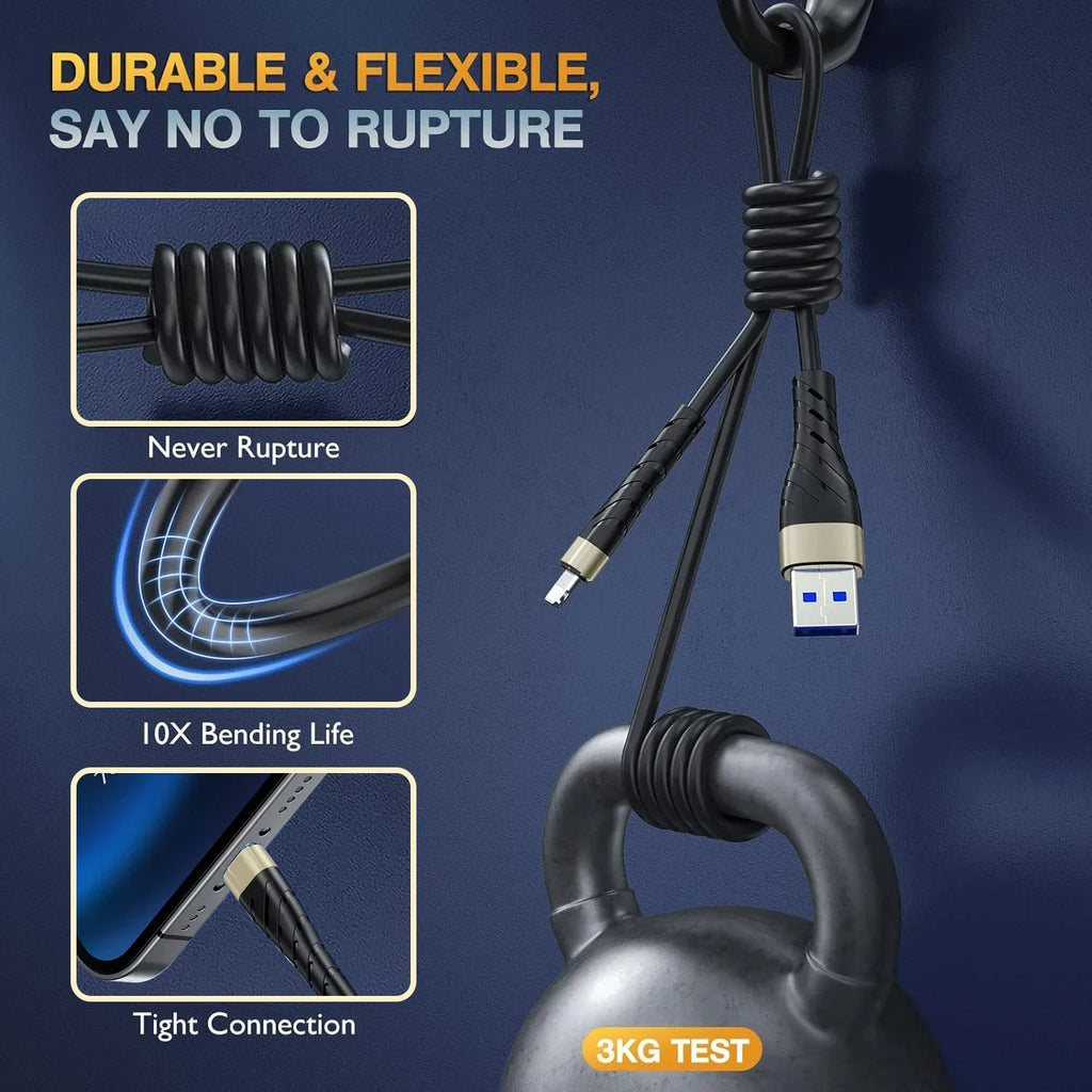 3A Fast Charging USB Cable For iPhone 11 12 13 14 Pro X XS Max 6 7 8 Plus SE iPad Cord Mobile Phone Charger Data Wire 2m 6FT