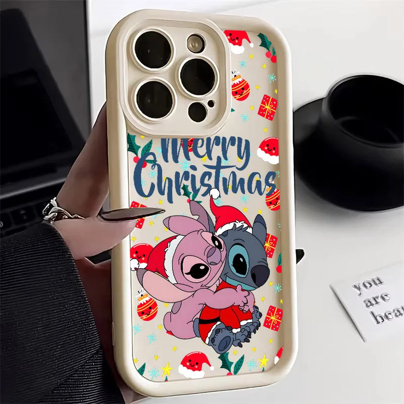 iPhone Cute Stitchs Christmas Soft Silicone Case