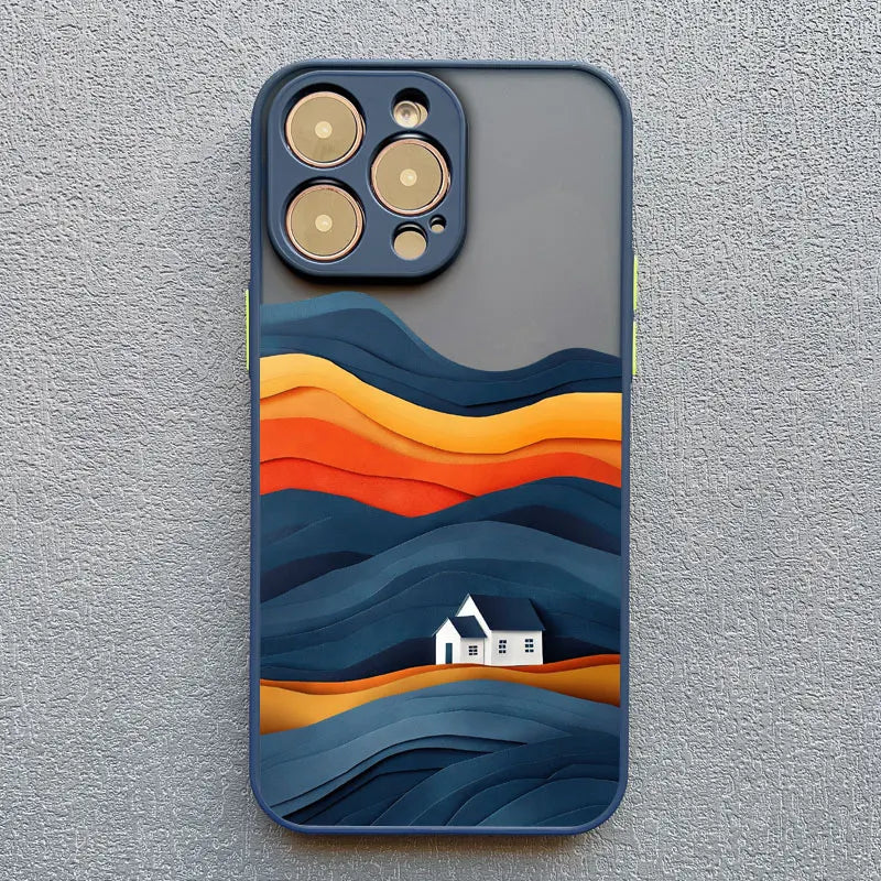 iPhone Mountain Forest Village Shockproof Back Covers