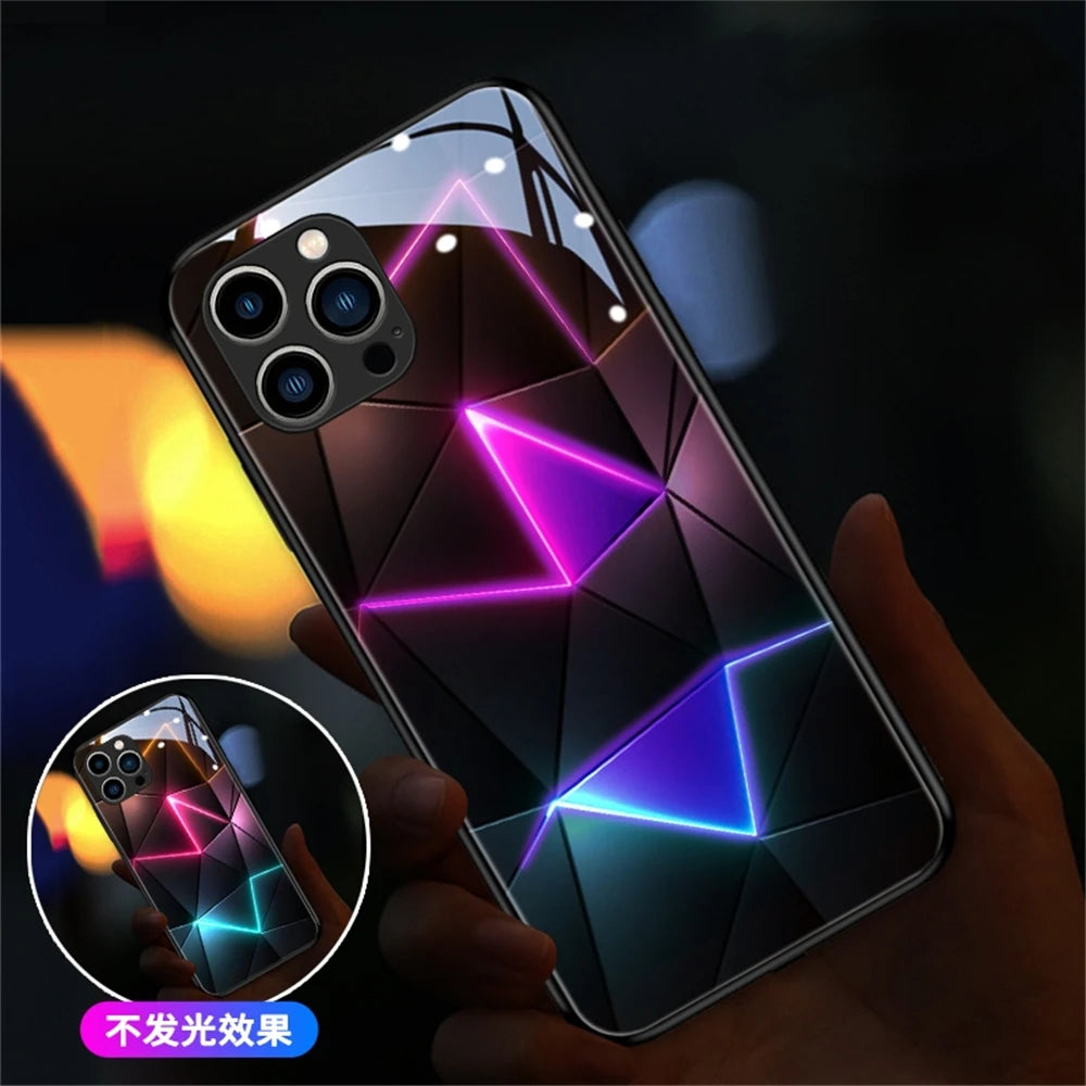iPhone Voice-activated Luminous Phone Case LED Light Up Protective Back Cover