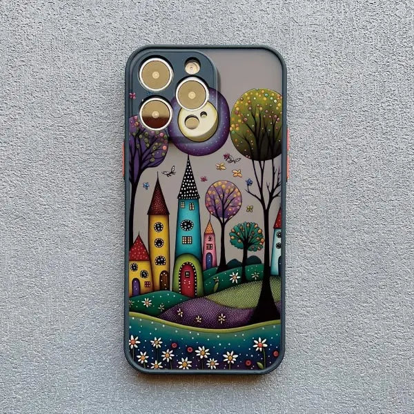 iPhone Painted Forest House Shockproof Back Cover