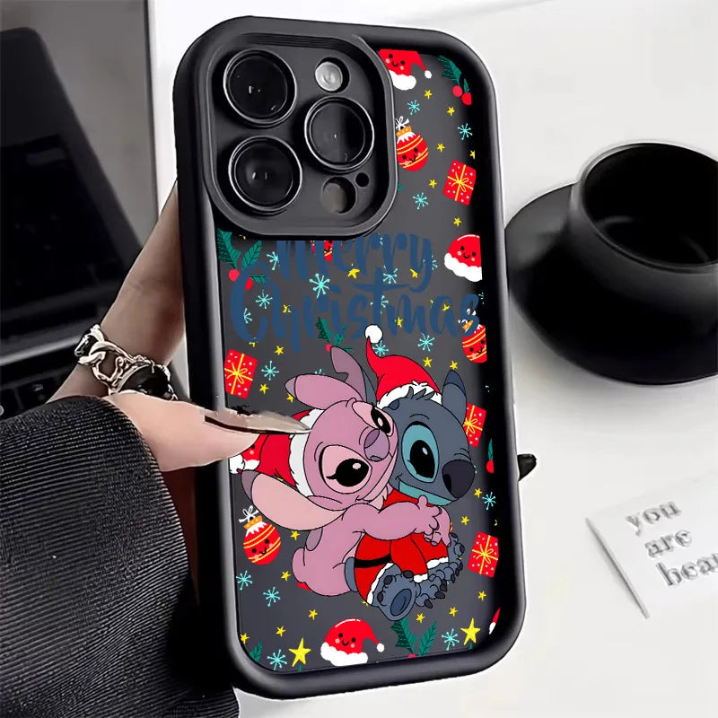 iPhone Cute Stitchs Christmas Soft Silicone Case