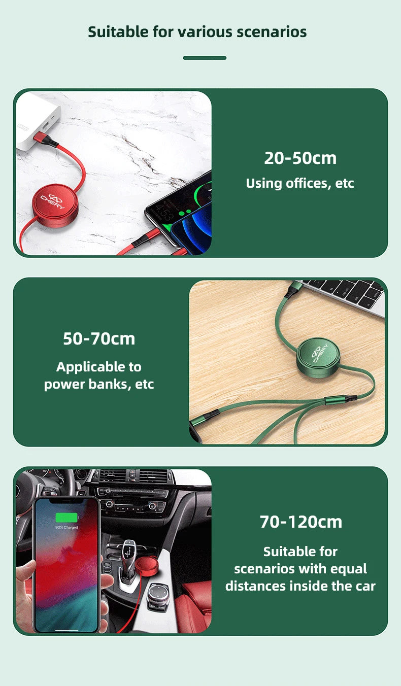 Car fast charging mobile phone charging cable suitable for Chery Omoda Tiggo 7 Pro 4 3 Fulwin 2 Arrizo 6 QQ 5x X1 5 8 T11 3 5 Gx