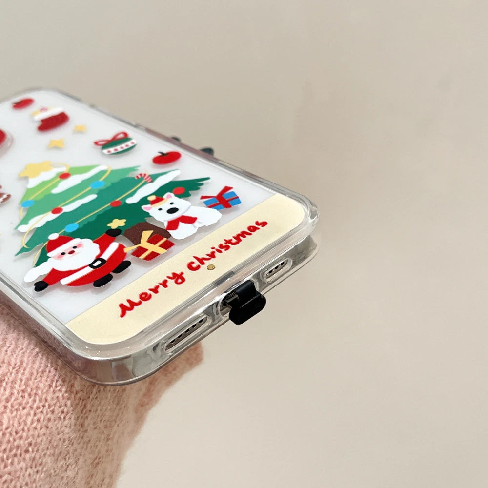 iPhone Light Up Flash Christmas Snowman Santa Claus Phone Case