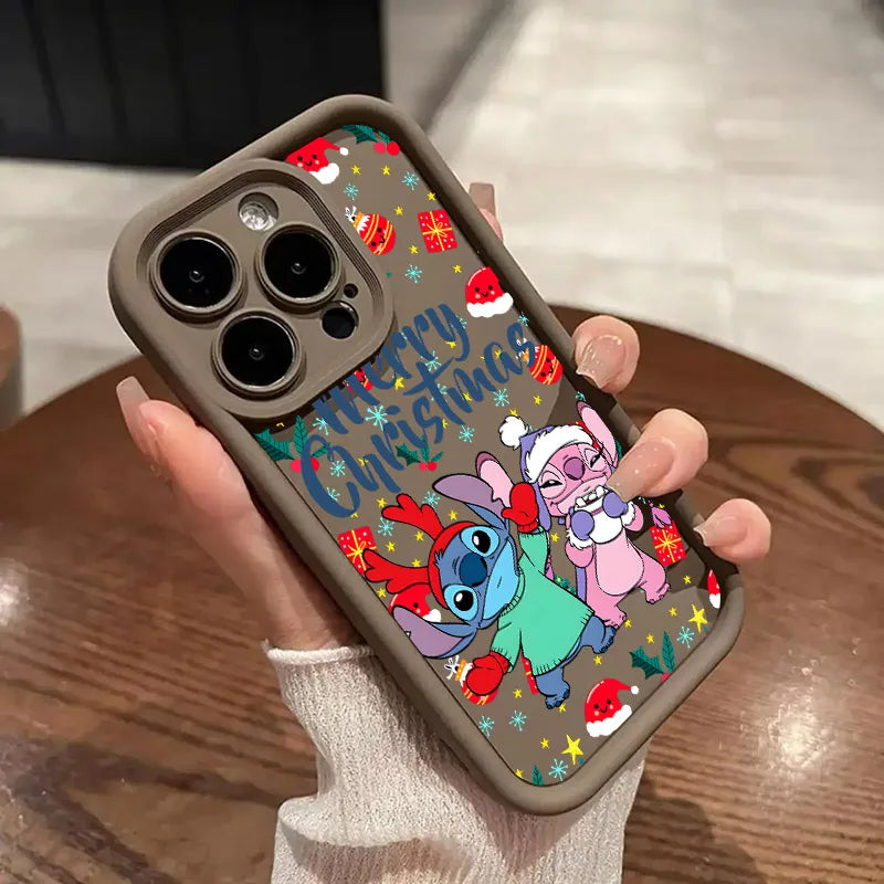 iPhone Cute Stitchs Christmas Soft Silicone Case