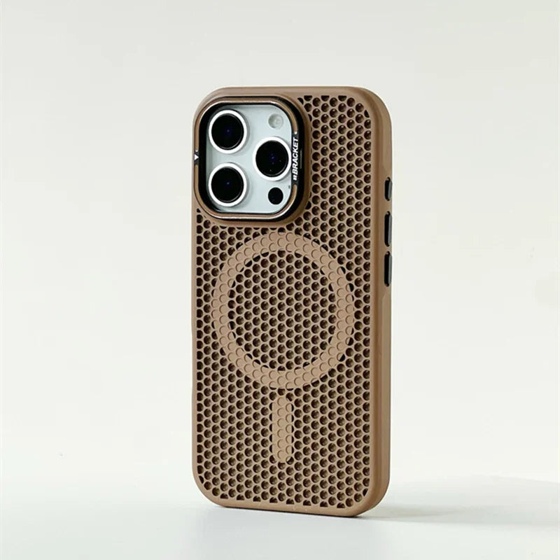 iPhone Honeycomb Grid Mesh Cooling Magsafe Wireless Charging Cover