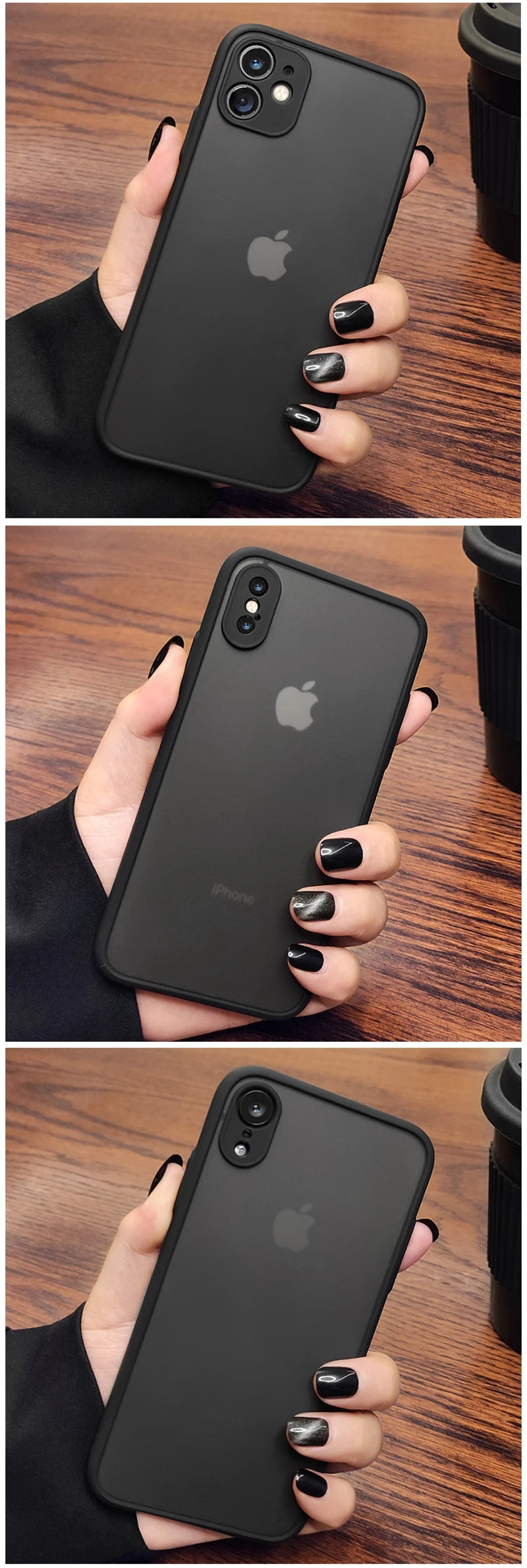 iPhone Shockproof Matte Bumper Transparent Cover