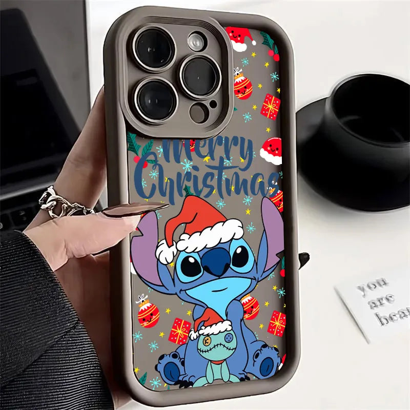 iPhone Cute Stitchs Christmas Soft Silicone Case