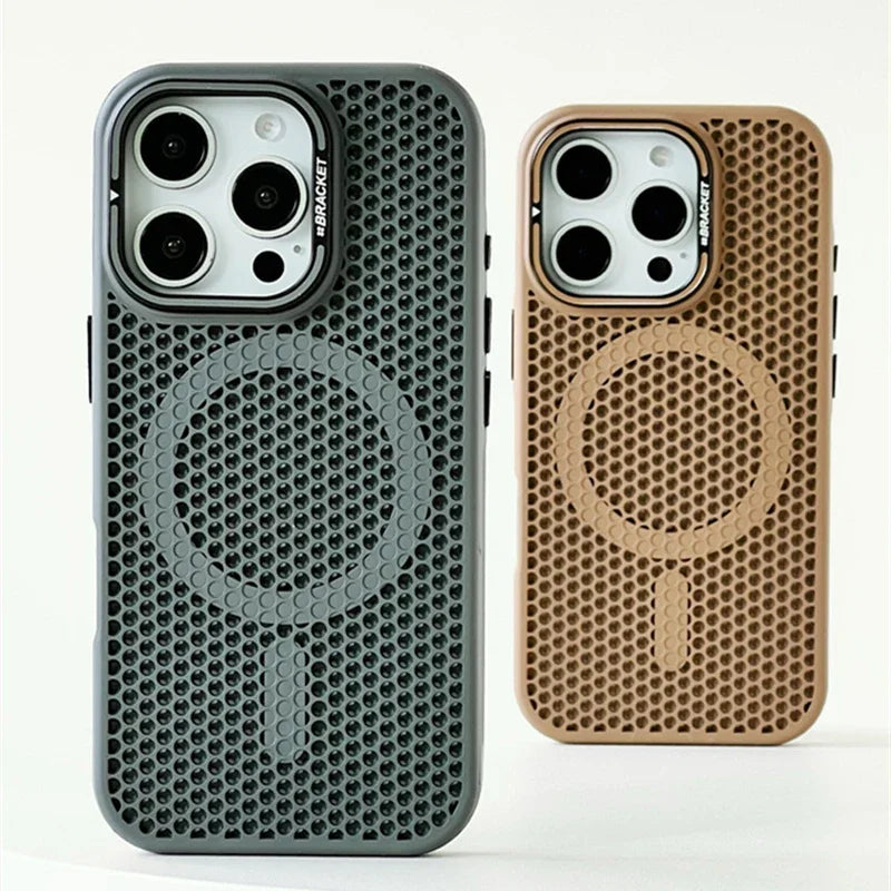 iPhone Honeycomb Grid Mesh Cooling Magsafe Wireless Charging Cover