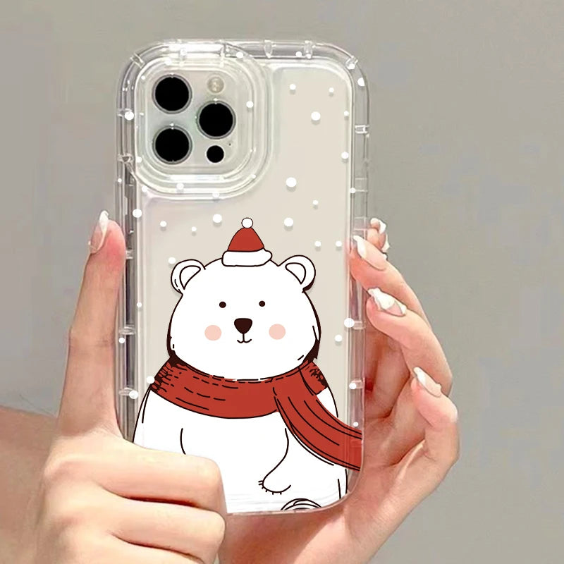 iPhone Soft TPU Transparent Christmas Covers