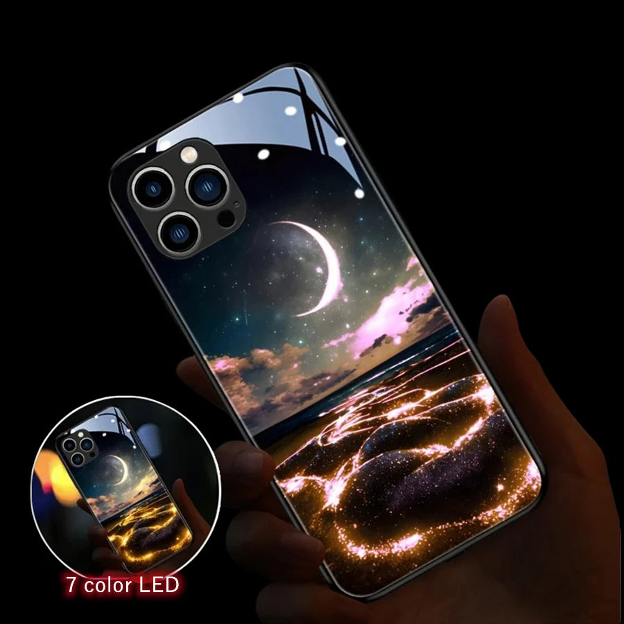 iPhone Japan Mount Fuji Glass Sound Control LED Flash Cases